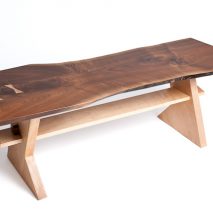 Walnut and maple coffee table